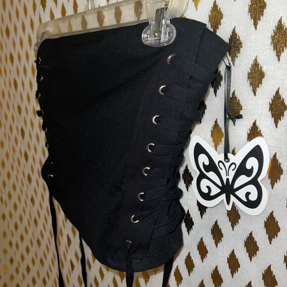 Self esteem tube top black Grommet goth size XS - Picture 3 of 6